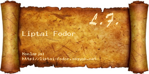 Liptai Fodor névjegykártya